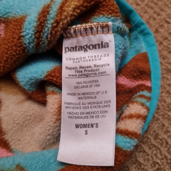 Patagonia Synchilla Snap-T Fleece Pullover Women's Feather Dance Bear Brown S - Picture 7 of 12